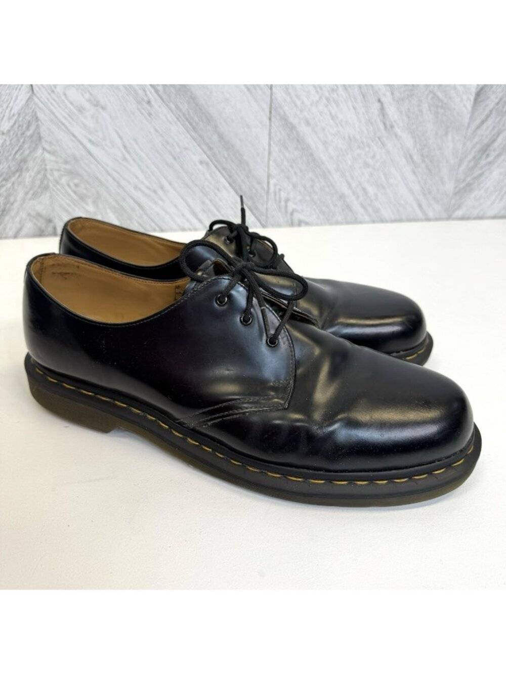 Dr Martens Docs 1461 Black Smooth Leather Oxford Shoes Mens US Size 14